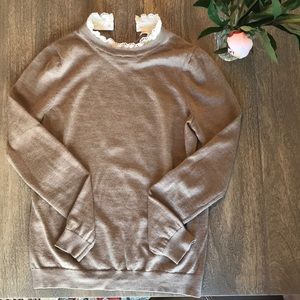 Sezane wool sweater with detachable lace collar